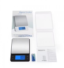 DH-8902 1kgX0.1g 2KG/1g 3KG*0.1G 500G 600G 1Kg/0.01G Kitchen Weight Mini Cooking Food Scale Stainless Steel With Tray