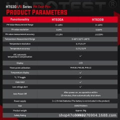 HT630A/B High Precision Digital Water Quality Monitor Tester PH Temperature Meter Backlight Data Hold for Aquariums Custom ODM