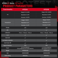 HT631A/B High Precision Digital Water Quality Monitor Tester PH Temperature Meter Backlight Data Hold for Aquariums Custom ODM