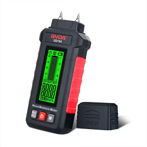 GD154 Digital Wood Moisture Meter Two Pin Wood Humidity Tester up to 99% for Firewood Lumber Building Materials Moisture Detector