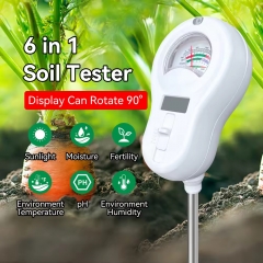 ST-09 Smart 6-in-1 Soil Moisture Meter for Gardening - Portable PH, Temperature, Sunlight, Fertility & Humidity Tester