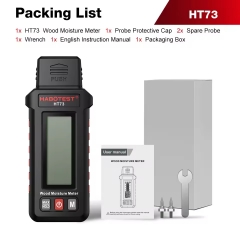 Professional HT73 Digital Wood Moisture Meter High Accuracy Pin Type Firewood Lumber Building Materials Detector 10cm