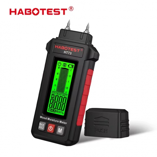 Professional HT73 Digital Wood Moisture Meter High Accuracy Pin Type Firewood Lumber Building Materials Detector 10cm