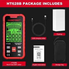 HABOTEST HT628A Electromagnetic Radiation Tester Portable Handheld Portable Radio Frequency Field Tester USB Charge EMF Meter