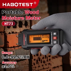 Professional HT73 Digital Wood Moisture Meter High Accuracy Pin Type Firewood Lumber Building Materials Detector 10cm