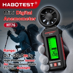 HT76 Digital Anemometer Handheld High Accuracy Wind Speed Meter IP67 Rated ABS Material Outdoor Sailing Drone Flying Measurement