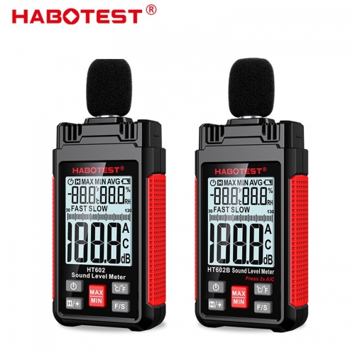 HT602A/B High Accuracy Digital Handheld Sound Level Meter (DB) 30-130dB Range Mini Design for Noise Audio