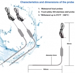 CH-212 LED Double Probe Intelligent Alarm Food Electronic Thermometer Oven Barbecue Thermometer