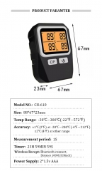 CH-610 Wireless Meat Food Thermometer Smart Meat Thermometer Bluetooth BBQ Food Thermometer 4 Probes
