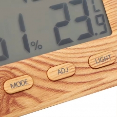 CH-915 Digital Thermometer Hygrometer Alarm Clock Indoor Temperature Humidity Monitor LCD Backlight Plastic Home Room Desk Table