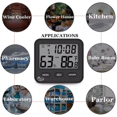 CH-916 Mini Digital Thermometer Hygrometer Baby Room Wall Thermometer Weather Station Clock Temperature Meter