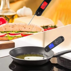 CH-209 Digital Instant Read Plastic Meat Thermometer IP66 Waterproof Folding Probe LCD 3-color Backlight Voice Alarm for Kitchen BBQ