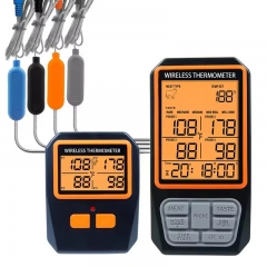CH-216 Digital Kitchen Timer Temperature Alarm Wireless Meat Food Thermometer Four Probe Wireless Grill Oven BBQ Thermometer