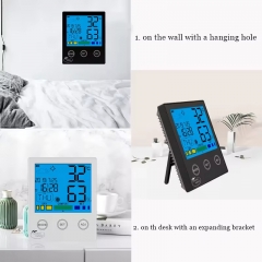 CH-909 Alarm Clock Wall Temperature Indoor LCD Baby Room Household Electronic Hygrometer Thermometer