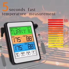 CH-212 LED Double Probe Intelligent Alarm Food Electronic Thermometer Oven Barbecue Thermometer