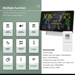 TH43580562 Smart WIFI Desk Clock with Alarm Weather Display Perpetual Calendar Feature ABS Digital Material Indoor Home Office Bedroom Use
