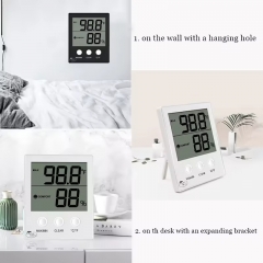 CH-905 Digital Temperature and Humidity Meter With Data Record Indoor Thermometer Wall Clock Thermometer