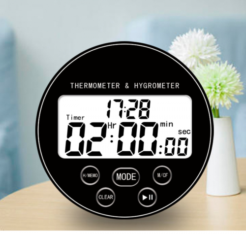 CH-918 Desktop Digital Thermometer Hygrometer with Timer Countdown Backlight Max Min Temperature Humidity Display OEM Available