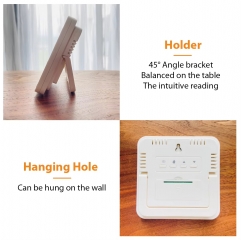 THE501184351 Digital Indoor/Outdoor Thermometer Hygrometer with Clock and Household Plastic Scale for Kitchen Use