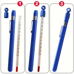 KTL-2  Glass Wine Thermometer with Plastic Case, -40 to 50°C Pocket Home Brewing Thermometer