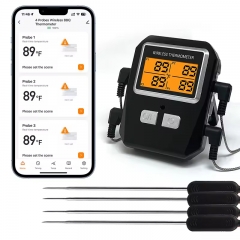 CH-610 Wireless Meat Food Thermometer Smart Meat Thermometer Bluetooth BBQ Food Thermometer 4 Probes