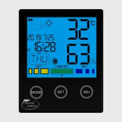 CH-909 Alarm Clock Wall Temperature Indoor LCD Baby Room Household Electronic Hygrometer Thermometer