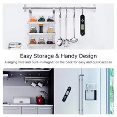 CH-209 Digital Instant Read Plastic Meat Thermometer IP66 Waterproof Folding Probe LCD 3-color Backlight Voice Alarm for Kitchen BBQ