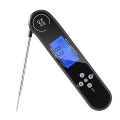 CH-209 Digital Instant Read Plastic Meat Thermometer IP66 Waterproof Folding Probe LCD 3-color Backlight Voice Alarm for Kitchen BBQ