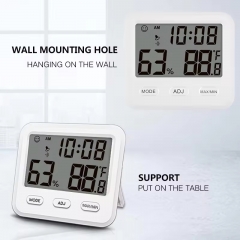 CH-916 Mini Digital Thermometer Hygrometer Baby Room Wall Thermometer Weather Station Clock Temperature Meter