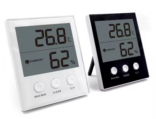 CH-905 Digital Temperature and Humidity Meter With Data Record Indoor Thermometer Wall Clock Thermometer