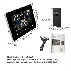 TH93880129 LED Digital Smart Weather Clock Indoor Outdoor Temperature Humidity Forecast Wireless Weather Station