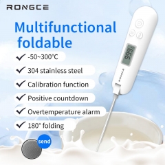 RC1003 High-Precision Portable Foldable Digital Food Thermometer Household Thermometers for Water Food Kitchen Oil Temperatures Probes