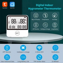 Digital WIFI Tuya Smart IPS Display Temperature & Humidity Meter Sensor Thermostat with Android App Control for Hotel Home Use