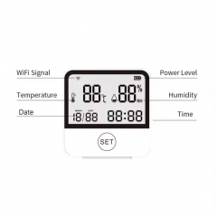 Digital WIFI Tuya Smart IPS Display Temperature & Humidity Meter Sensor Thermostat with Android App Control for Hotel Home Use