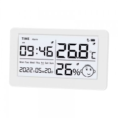 LX8115 Smart Digital Thermometer Hygrometer with USB Port Large Screen Date & Time Display Home Office Baby Room Calendar Clock