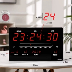 CL-3320 Digital Perpetual Calendar Alarm Electronic Wall Clock Week Display Plastic Glass for Hospitals Room Schools Factory Direct Sale