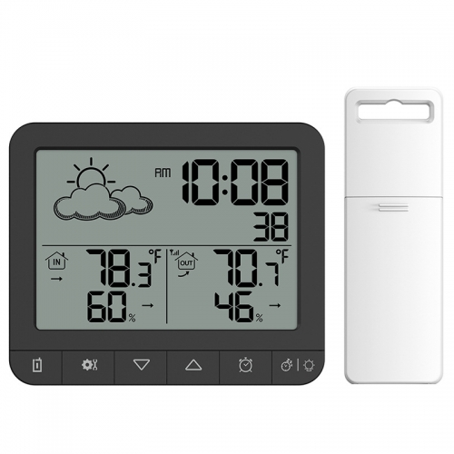 FZ-86390 Cross-border for Indoor Temperature & Humidity Meter Home Weather Clock RF Sensor Refrigerator Thermometer