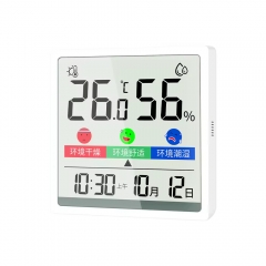 LX8116-A High Precision Plastic Large LED Digital Display Smart Indoor Home Thermometer Hygrometer Calendar Clock Doodle Design
