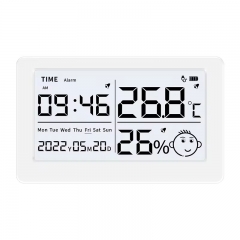 LX8115 Smart Digital Thermometer Hygrometer with USB Port Large Screen Date & Time Display Home Office Baby Room Calendar Clock
