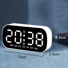 AC-5507 Modern Simple Electronic Multi-Function Alarm Clock LED Digital Display Week Display 24-hour Indication Two Sets USB Desk Clocks