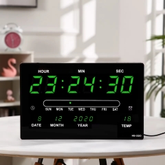 CL-3320 Digital Perpetual Calendar Alarm Electronic Wall Clock Week Display Plastic Glass for Hospitals Room Schools Factory Direct Sale