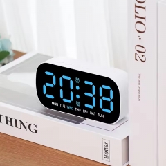 AC-5507 Modern Simple Electronic Multi-Function Alarm Clock LED Digital Display Week Display 24-hour Indication Two Sets USB Desk Clocks