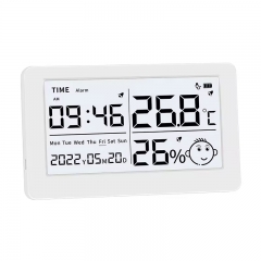 LX8115 Smart Digital Thermometer Hygrometer with USB Port Large Screen Date & Time Display Home Office Baby Room Calendar Clock