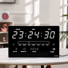 CL-3320 Digital Perpetual Calendar Alarm Electronic Wall Clock Week Display Plastic Glass for Hospitals Room Schools Factory Direct Sale
