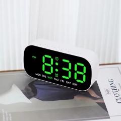 AC-5507 Modern Simple Electronic Multi-Function Alarm Clock LED Digital Display Week Display 24-hour Indication Two Sets USB Desk Clocks