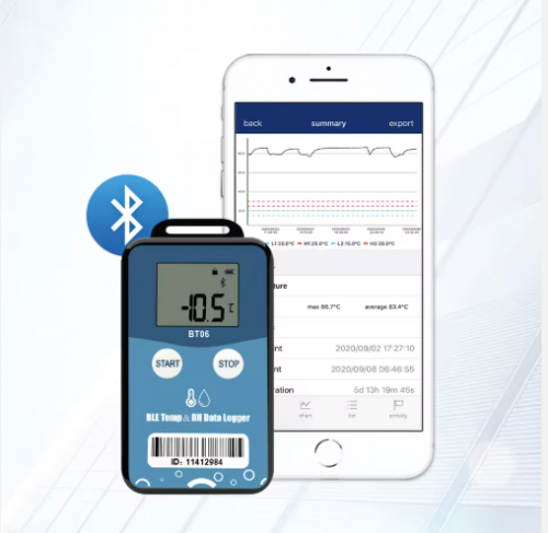 Temp-BT06 Mega Sale Cold Chain Logistics Temperature Data Logger Temp and RH Recorder with Bluetooth5.0