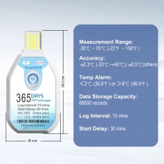 TempU02A Disposable Temperature Logger Upgraded Cold Chain Data Logger for Food Trucks