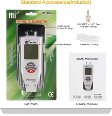 NEW HT-1890 Digital Manometer air Pressure Meter air Pressure Differential Gauge Kit 55H2O to +55H2O Data Hold Medidor Presion