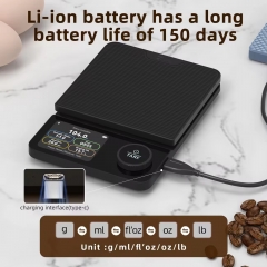 TFT-CK863BLE 5kg/0.1g OEM Coffee Scale Smart Portable Digital Kitchen Scale with for AAA Battery Stainless Steel ROHS Certified