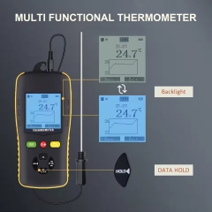 PTD601 Digital Data Logger Thermometer Temperature Humidity Monitoring Plastic Material Industrial Thermocouple